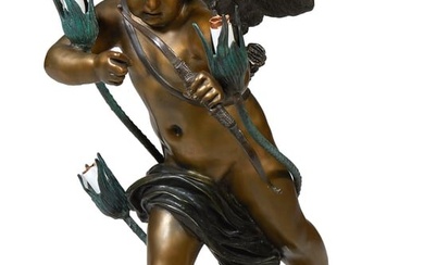 After Jean-Antoine Houdon (French, 1741-1828), "Cupid," 20th c., H.- 28 in., W.- 17 1/2 in., D.- 20