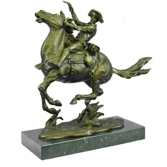 After Remington, Bronze Cowboy Sculpture