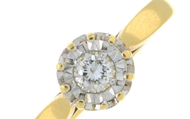An 18ct gold illusion-set diamond single-stone ring.