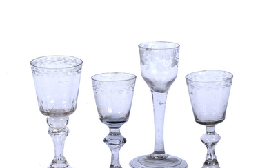 An 18th century wine or cordial glass