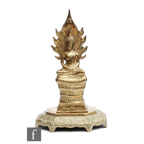 An 19th or 20th Century Sino-Tibetan polished cast metal fig...
