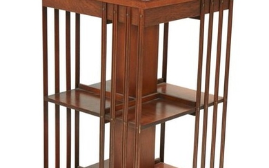 An Arts and Crafts revolving bookstand