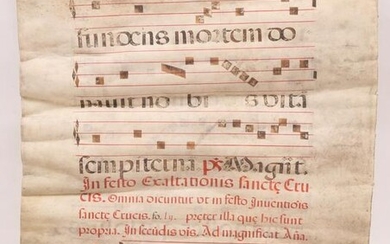 An Early Antiphonal Page on Vellum