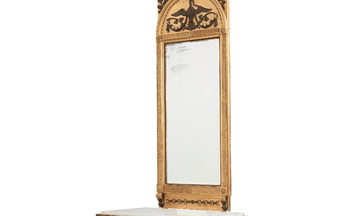 An Empire mirror with console table, attributed to N Frisk (Stockholm 1805-24).