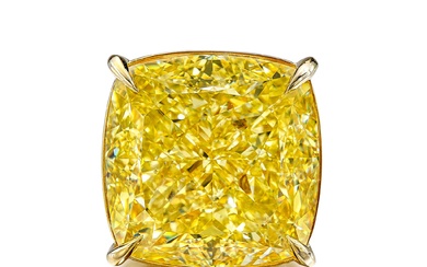 An Impressive Fancy Intense Yellow Diamond Ring | 66.44克拉 濃彩黃色鑽石...