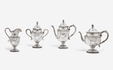An assembled four-piece sterling silver tea and coffee service, William Gale & Son, New York, NY and