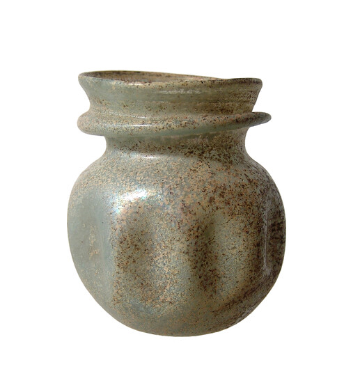 An attractive Roman ridged glass jar