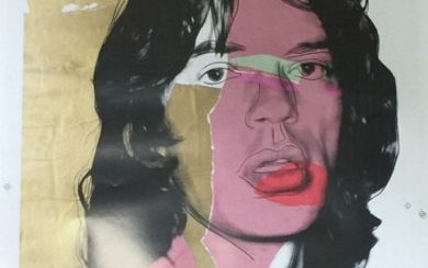 Andy WARHOL (1928-1987) (D'après) Mike Jagger, 1975. Affiche du MUMOC. 83 X 56 cm