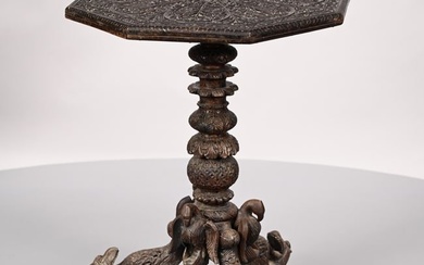 Anglo-Indian Carved Hardwood Side Table
