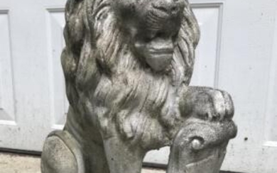 Antique Cast Neo Classical Lion Garden Statue