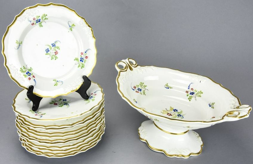 Antique French Porcelain Plates, Serving Turine