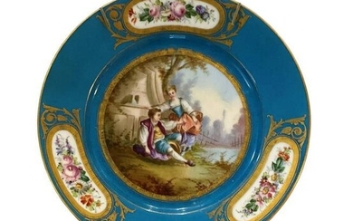 Antique French Sevres Porcelain Plate