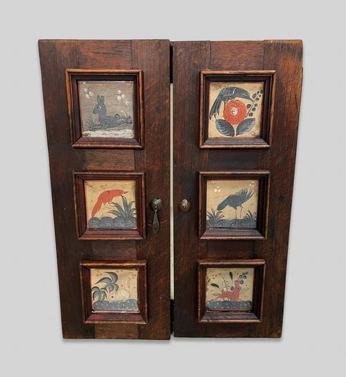 Antique Spanish Wall Hanging Wood Cabinet