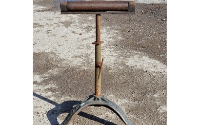 Antique cast iron roller stand, the base stamped 'Wolseley',...