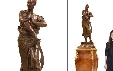 Arabe Garde Du Palais, A Large 19th C. Francois Gaston Coudray Bronze Statue, Signed