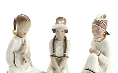 Arno Malinowski: “Opium smoker”, “Iceland” and “Seventeen Yers”. Three Royal Copenhagen porcelain figurines. H. 14–15 cm. (3)