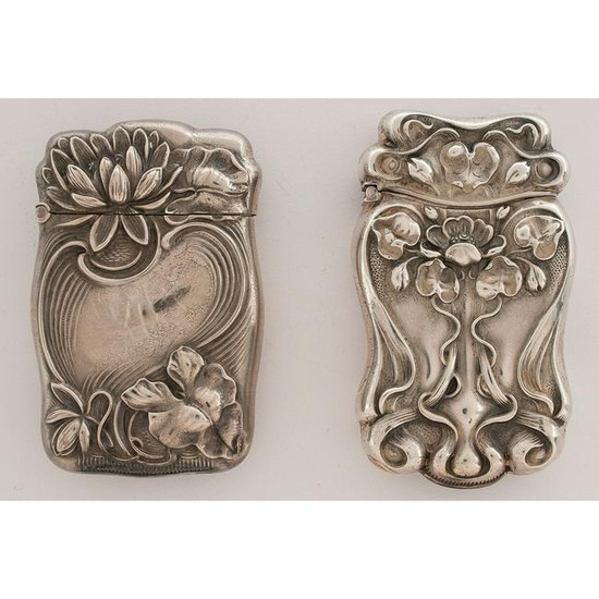 Art Nouveau Floral Sterling Match Safes