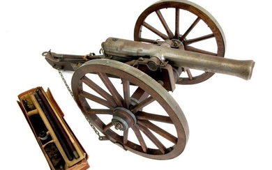 Artillery gun, gunpowder, publisher JUKAR SPAIN, serial number...