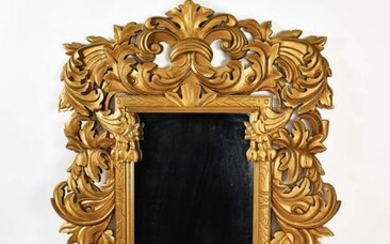 BAROQUE STYLE GILT PAINTED WOOD MIRROR