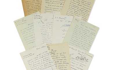BENOIT, Pierre André. [Lettres autographes de PAB à Tristan Tzara, André Breton, Jean Paulhan et Raymond Queneau]. 1952-1960