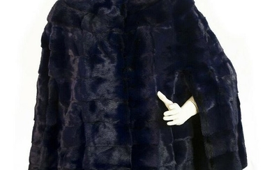 BISANG COUTURE Mink Fur cape Midnight Blue Modern cut