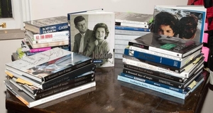 [BOOKS-THE KENNEDYS] Approximately thirty five volumes related to Oleg Cassini and the Kennedys.