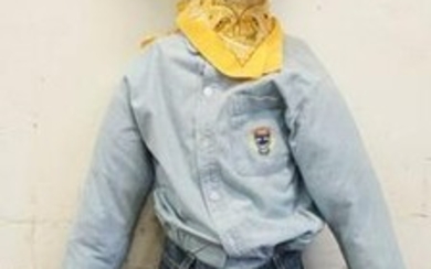 BOY MANNEQUIN CLOTHED IN LEVIS JEANS & WESTERN ATTIRE