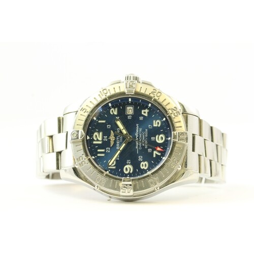BREITLING SUPEROCEAN REFERENCE A17360, blue dial, luminous ...