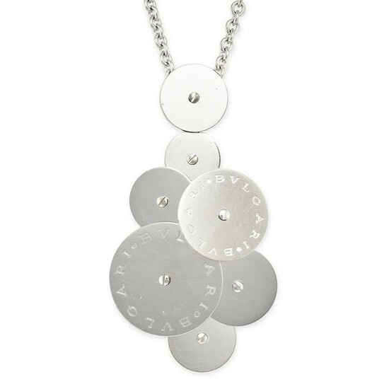 BULGARI, A CICLADI PENDANT NECKLACE in 18ct white gold, the pendant comprising a cluster of