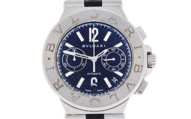 BULGARI - a gentleman's stainless steel Diagono chronograph wrist watch.