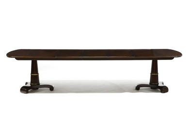 Baker, Neoclassical Style Double Pedestal Mahogany Dining Table