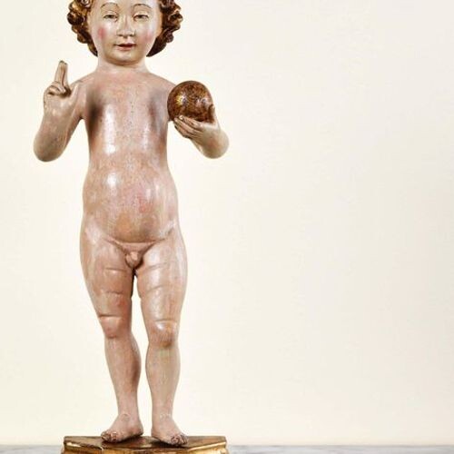 Blessing Child Jesus made of wood carved in the round,...