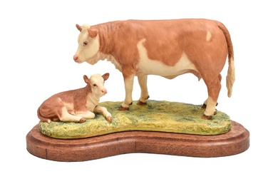 Border Fine Arts 'Simmental Cow and Calf' (Style One), model...