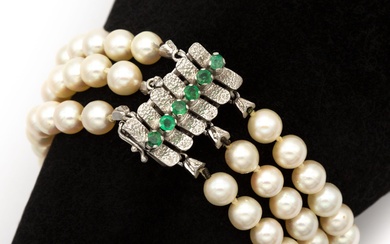 Bracelet à 3 rangs de perles de culture de... - Lot 148 - Richard Maison de ventes