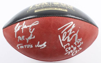 Brett Favre & Peyton Manning Signed LE "70K Passing Yards & 500 Passing Touchdowns Club" "The Duke" NFL Game Ball With Multiple Inscriptions (Radtke & Fanatics)