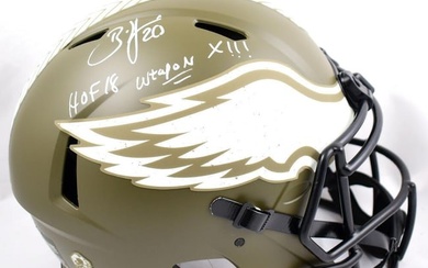 Brian Dawkins Signed Eagles F/S STS Speed Helmet w/2 Insc.- Beckett W