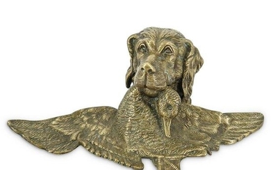 Bronze Hunting Dog Inkwell