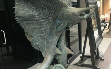 Bronze Sculpture of a Sailfish Signed by CotanoÂ¬â€