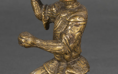 Bronze figure 'Sun wukong Monkey king' 19th century. Bronze. Height 15 cm