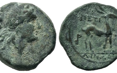 Bruttium, Petelia, c. 2nd century BC. Æ Sextans (13.5mm, 2.81g)....