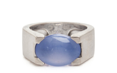 CARTIER, WHITE GOLD AND CHALCEDONY 'TANKISSINE CHEVALIER' RING
