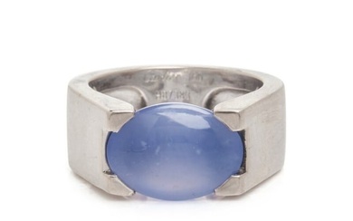 CARTIER, WHITE GOLD AND CHALCEDONY 'TANKISSINE CHEVALIER' RING