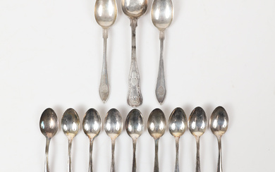 COFFEE SPOONS M. A set of 13 pieces, mostly 'Disa', silver, 20th century.