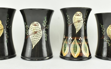COLLECTION OF FOUR YEO POTTERY CLEVEDON HANDPAINTED VASES