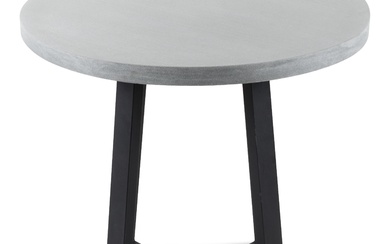 CONTEMPORARY RESIN AND METAL SIDE TABLE Height: 30 1/4 in. (76.8 cm.), Diameter: 31 1/2 in. (80 cm.)