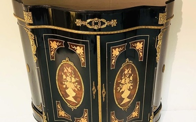 CREDENZA, Louis XV style, ebonised with gilt metal mounts, 1...