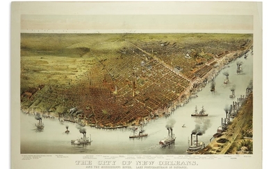 CURRIER & IVES. The City of New Orleans, and the Mississippi River. Lake...