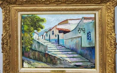 Carmen De Ascanio Oil on Canvas Painting 1973
