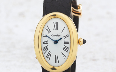 Cartier. A fine and rare lady's 18K gold manual wind...