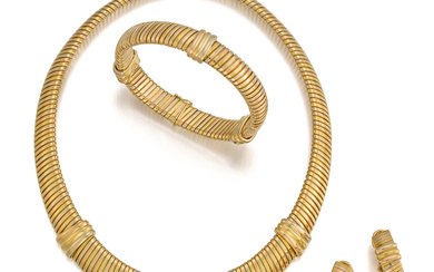 Cartier | Gold-Set: Necklace, Bracelet and Ear Studs/Clips
